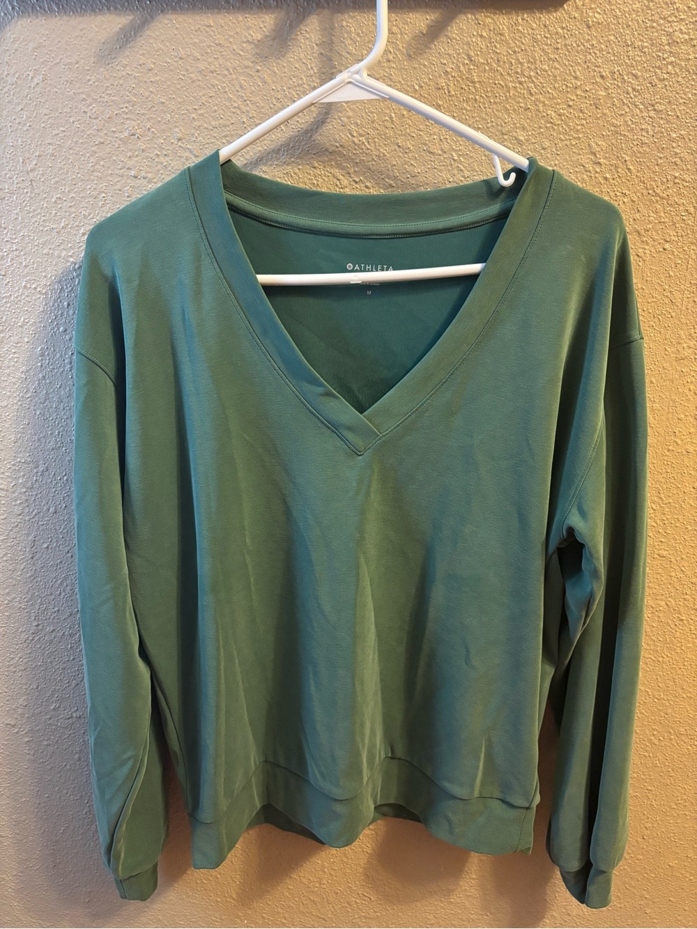 Athleta Oversized Deep Teal V-Neck Pullover